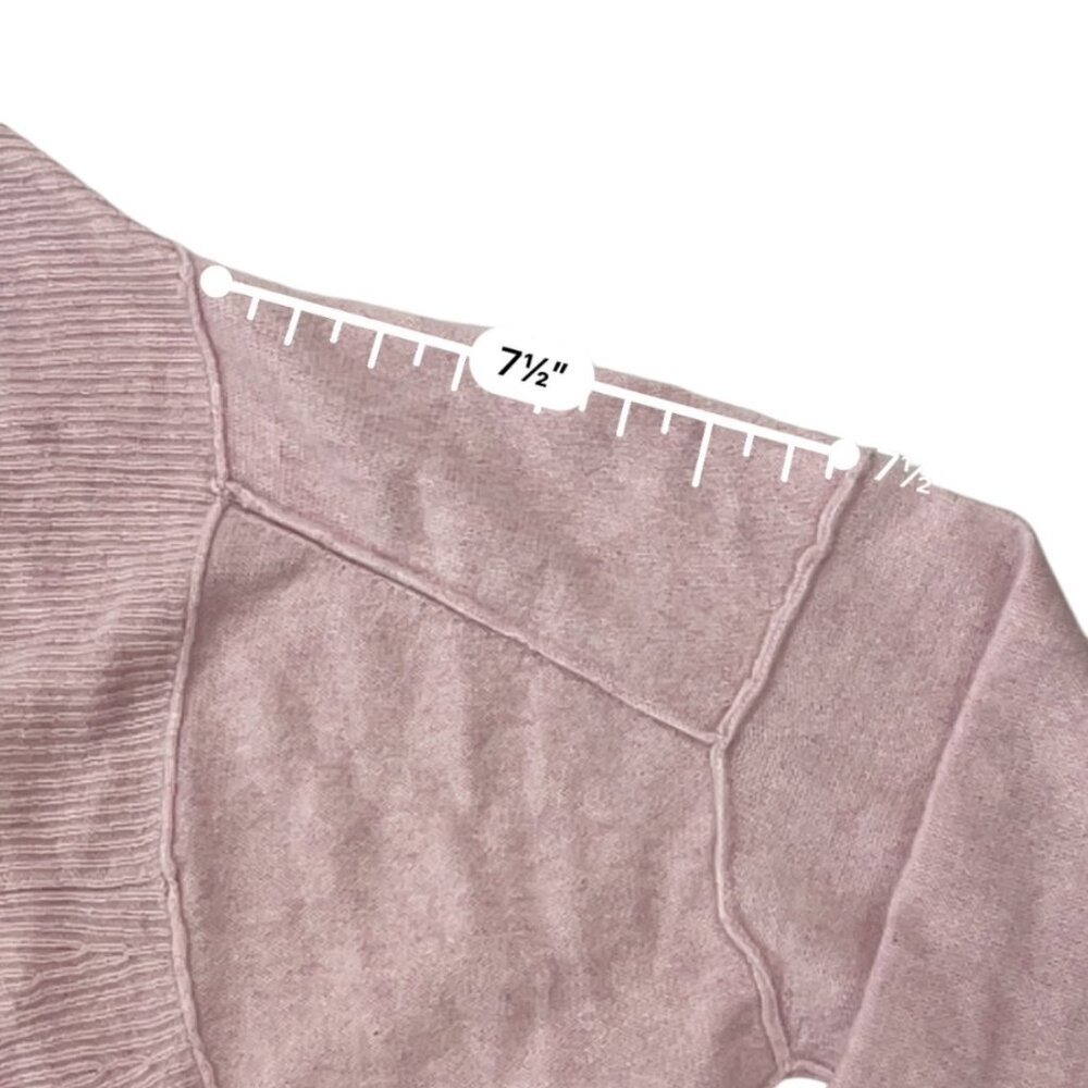 Free People Light Pink Shrug Sweater 100% Cashmere Size L - Picture 5 of 10
